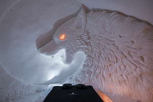 snow village loup blanc